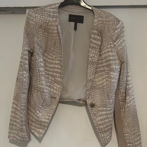 BCBGMaxAzria Croc-Embossed Beige Blazer